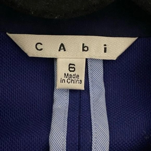 CABI #900 Resort Canvas Jacket Blueberry Blazer Stretch Navy Blue Size 6 - Picture 6 of 8